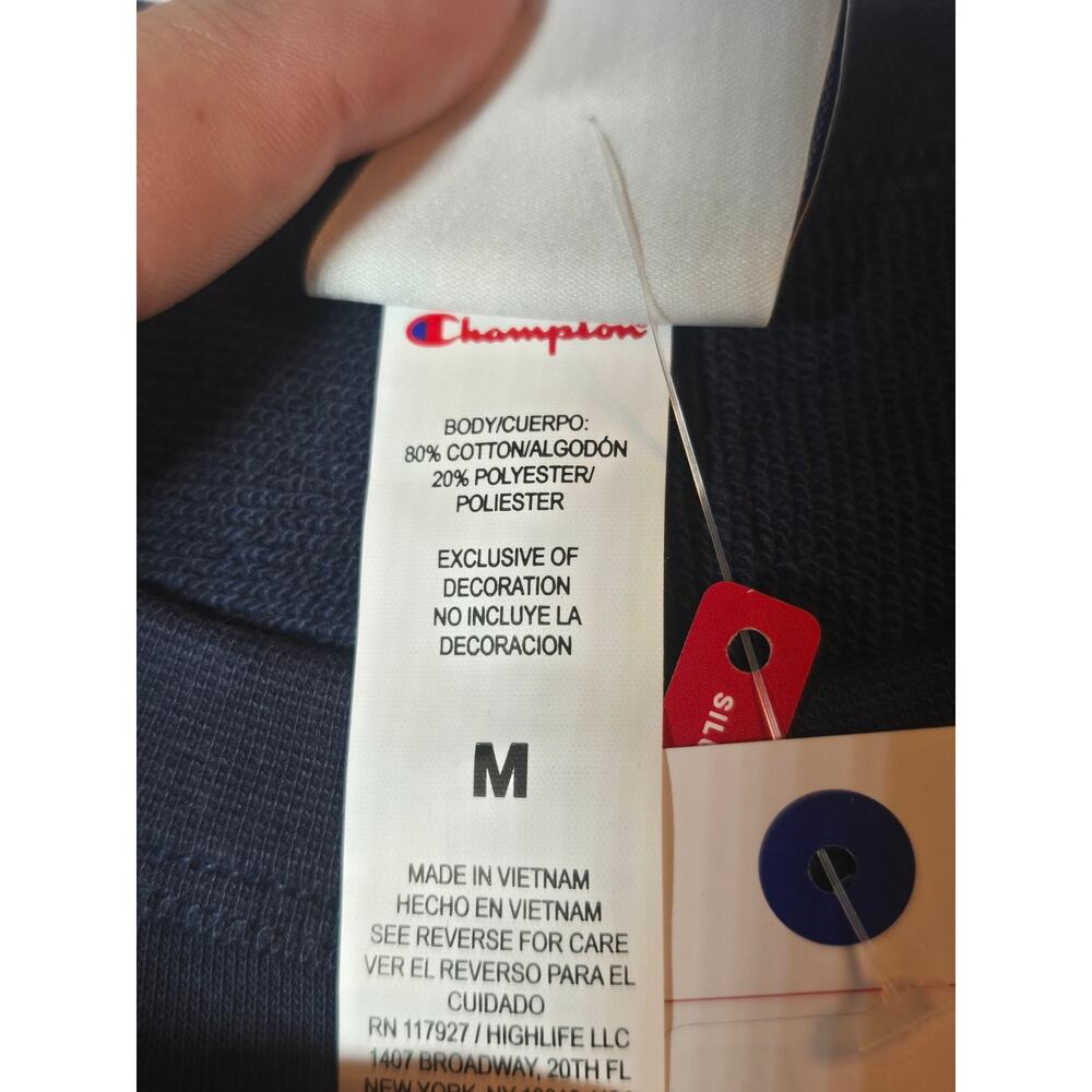 Champion Cropped Crewneck Sweatshirt Embroidered Script Logo - Picture 4 of 4